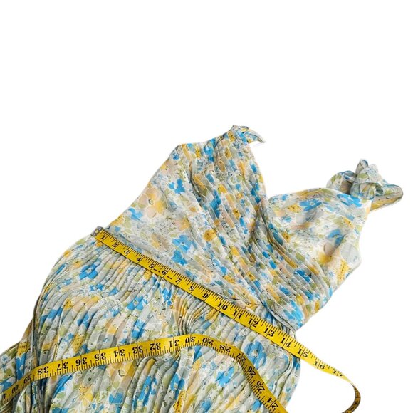 ASTR The Label Pleated Cold Shoulder Midi Dress, Abstract Floral, Guest Dress, S - Picture 7 of 10